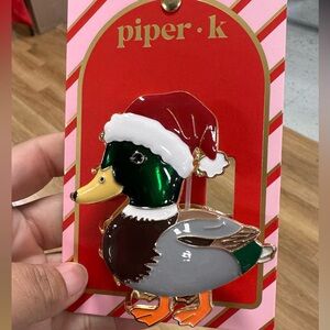 Piper K Christmas Duck Hairclip with Santa Duck 🦆🎅✨